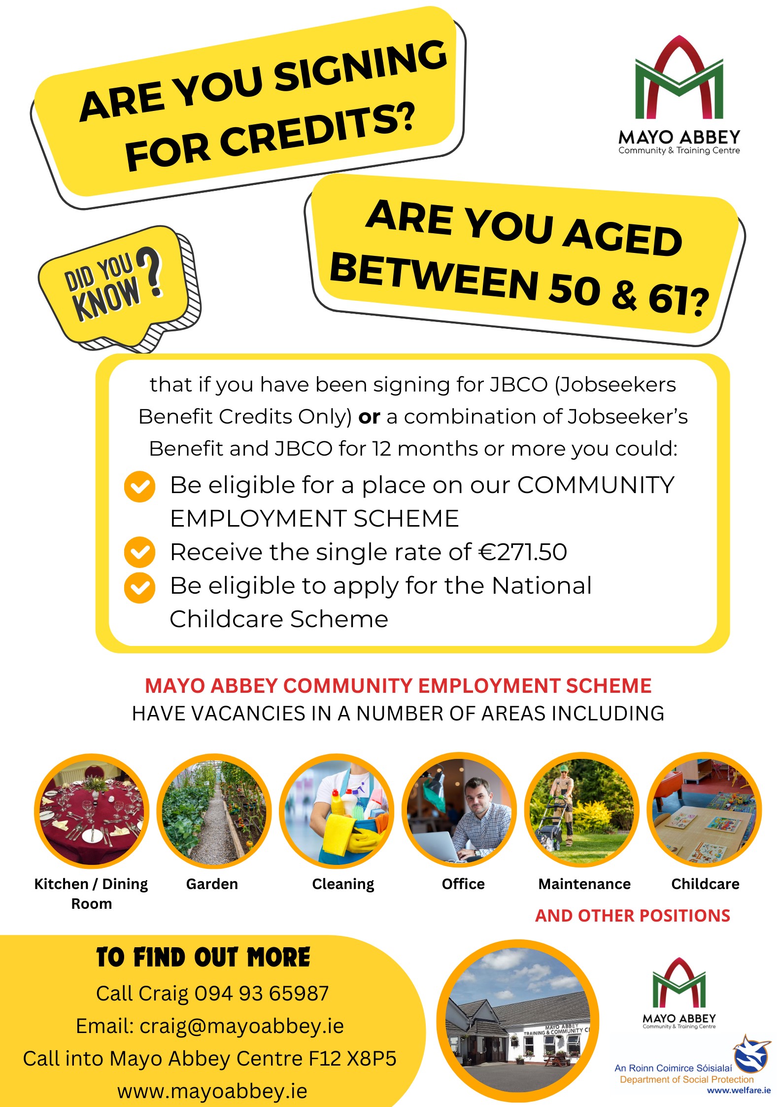 Information relating to how you may be eligible for CE if you are aged between 50 & 61 and have been signing for credits